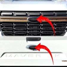 Matte Black Front Tailgate Overlay Emblem DECALS For Ford Maverick 2022-2024