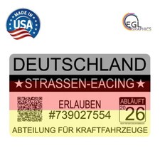 German Street Racing Permit Decal Vinyl Stance Race Import Germany Deutschland