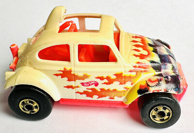Hot Wheels 1995 VW BAJA BUG White w/Gold BW From Track System 5-Pk Retro Colors