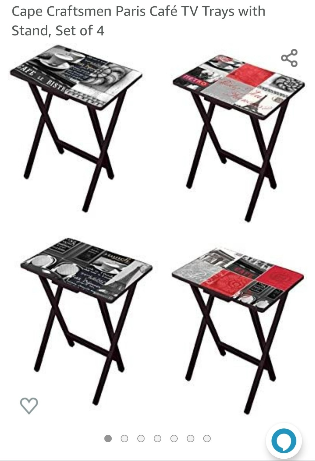 Cape craftsmen café Paris TV trays set of 4 eBay