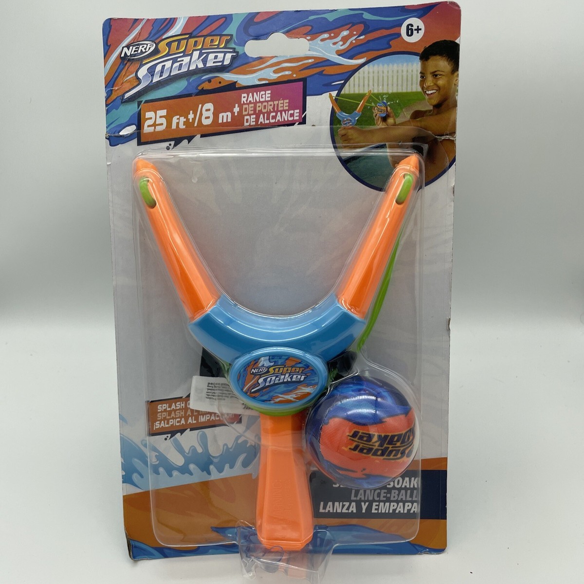 NERF Super Soaker Sling Shot Water Splash Toy With 1 Reusable Ball