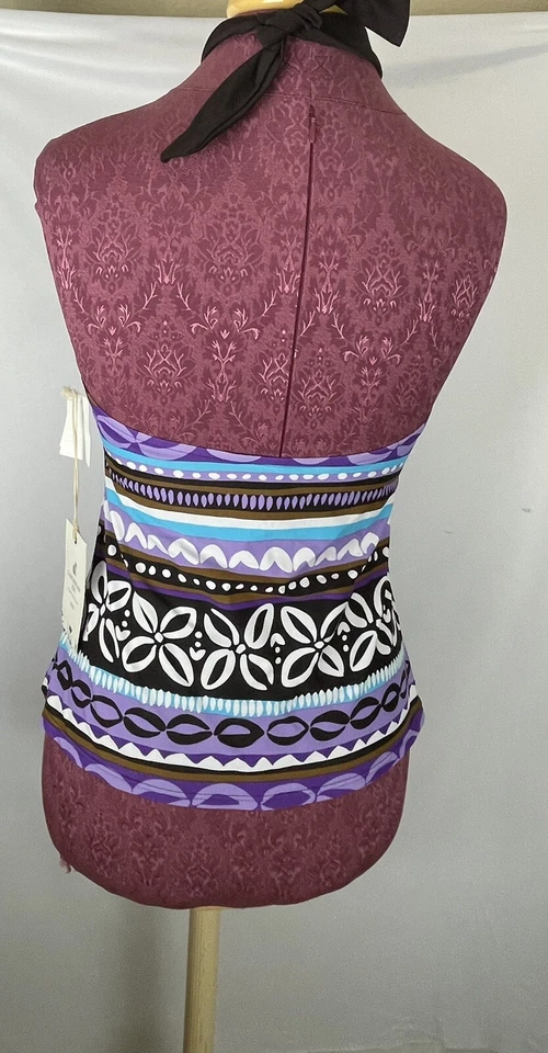 Traje de baño Caribbean Joe Tankini halter marrón talla 10 venta al por menor $50 Foto 2 de 4