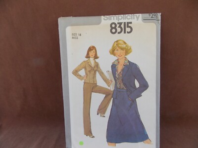 Simplicity Misses Skirt, Pants & Unlined Jacket Size 14 Uncut Pattern ...