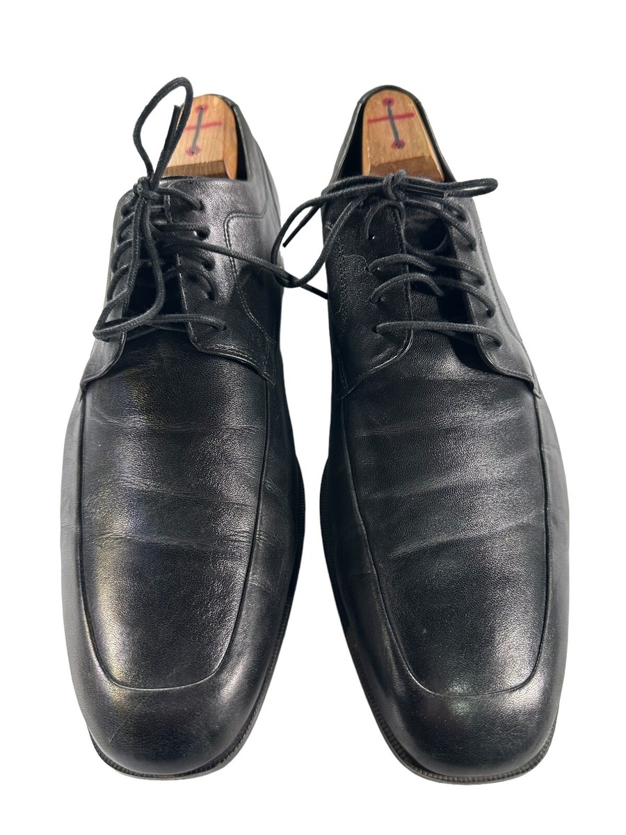 Cole Haan Mens Size 12 M Black Leather Apron Toe Lace Up  display picture 1