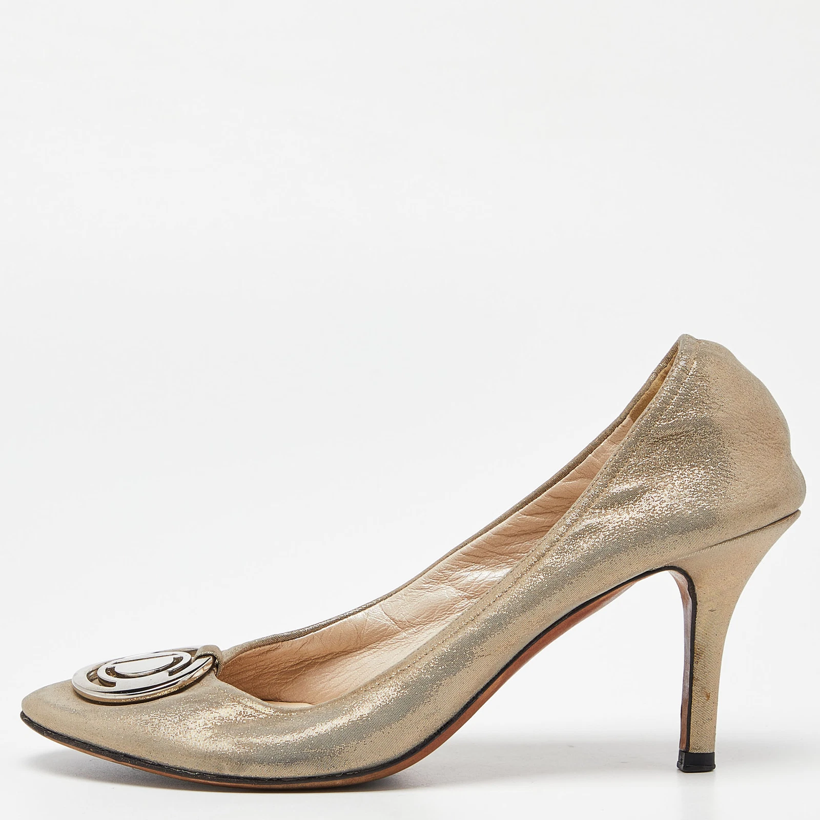 Escarpins à bout pointu en daim chatoyant gris Dior taille 36,5