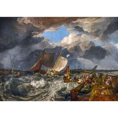 JMW Turner, Calais Pier, 1803, Semi-Metallic Gloss, B3 Size