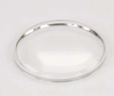 HIGH DOME Sternkreuz Acrylic Watch Glass Crystal Silver Tension Ring 27-33.6mm