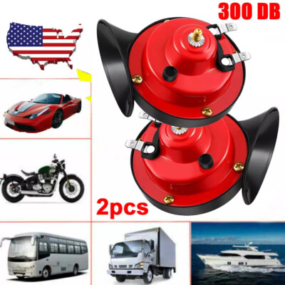 2PC 12V 300DB Super Loud Train Air Horn Waterproof