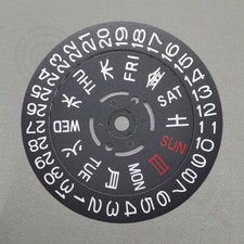 Japanese/English White Font Black Date Wheel Week Wheel for Movement NH36 3/3.8