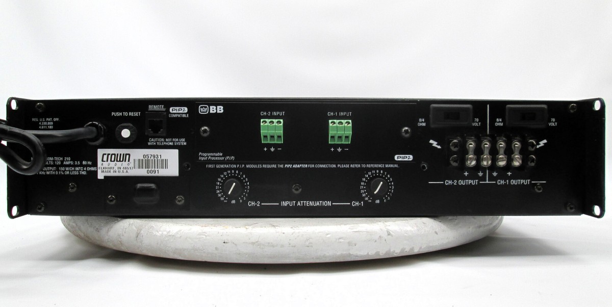 Crown Com-tech 210 2-channel Power Amplifier BB Pip2 Card