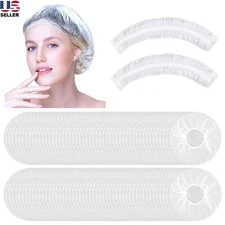 300Pcs Disposable Hotel Home Shower Bathing Clear Hair Elastic Caps Hats Hot USA