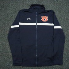 Auburn Tigers Jacket Womens Small Blue Under Armour UA Knit Warm Up Full Zip