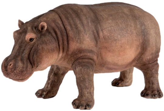 Hippo Ornament Hippopotamus Garden Home Decor Statue Figurine Jungle Theme Ex L