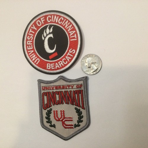 (2) University Of CINCINNATI BEARCATS VINTAGE EMBROIDERED IRON ON PATCHES Patch