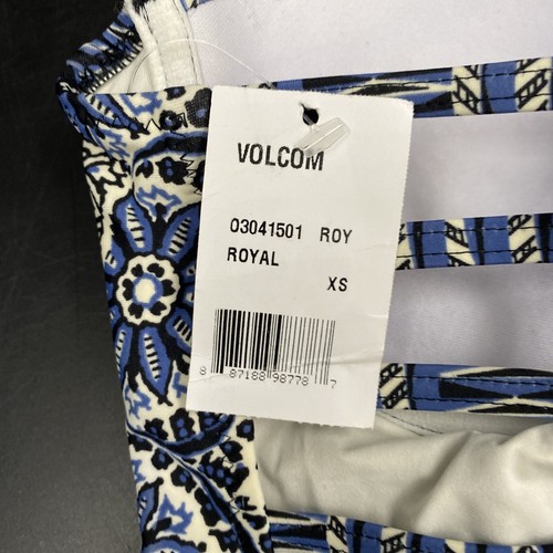 Volcom Blue White Flower One Piece Swimsuit Shorts Cover Up Set XS Beach Cfruise - Picture 6 of 12