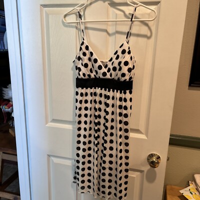BODY CENTRAL DRESS Polka Dot Medium spaghetti straps Lined padded  cups - Main Image