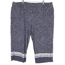 Susan Graver Cropped Pull On Pants 3XP Liquid Knit Printed Stretch PT-2189