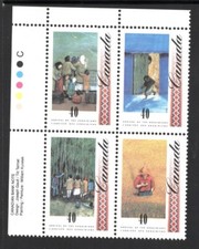 Canada Stamp Scott #1329a, Arrival of Ukrainians, Block of 4, MNH