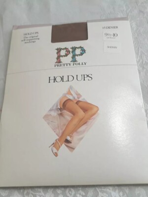 Pretty Polly 15 denier sheer Sherry nylon hold ups. Size 9.5-10