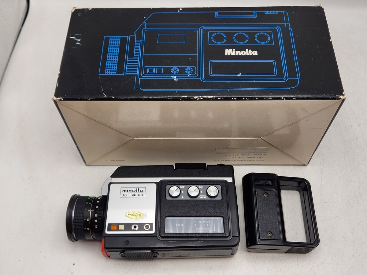 Minolta XL-400 Super 8 Film Cine Movie Camera w/ Box & Grip Minolta XL-400 Super 8 Film Cine Movie Camera w/ Box & Grip