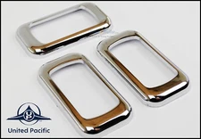 (Set/3) Chrome Rocker Switch Trim Bezels Peterbilt Kenworth Freightliner # 41074