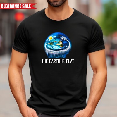 Earth Is Flat T-Shirt Flat Earth Printed NASA Conspiracy New World Crew Neck Top
