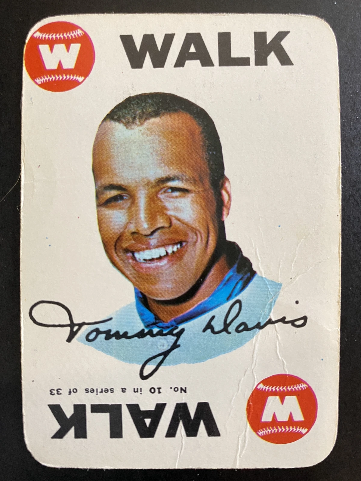 Tommy Davis 1968 Topps Baseball Game Chicago White Sox #10 CREASED!