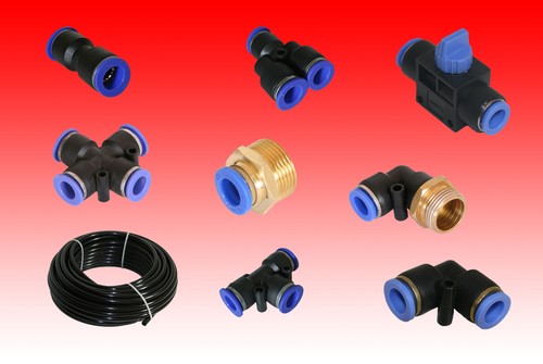 sourcingmap® 4 Stück 4mm zu 4mm Druckluft Pneumatisch Schnellverbinder