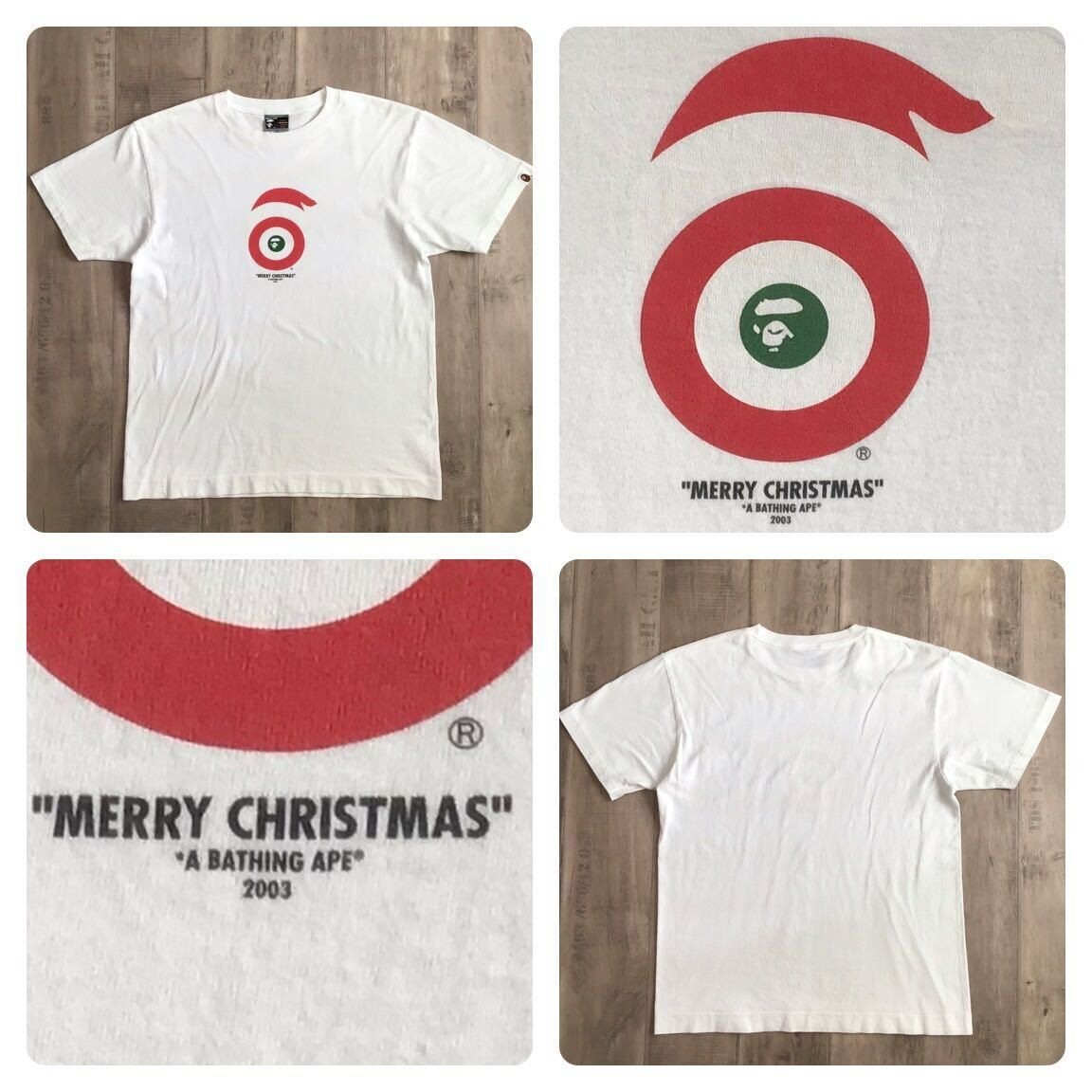 2003 Christmas APE HEAD T-shirt BAPE a bathing ape NIGO White Size