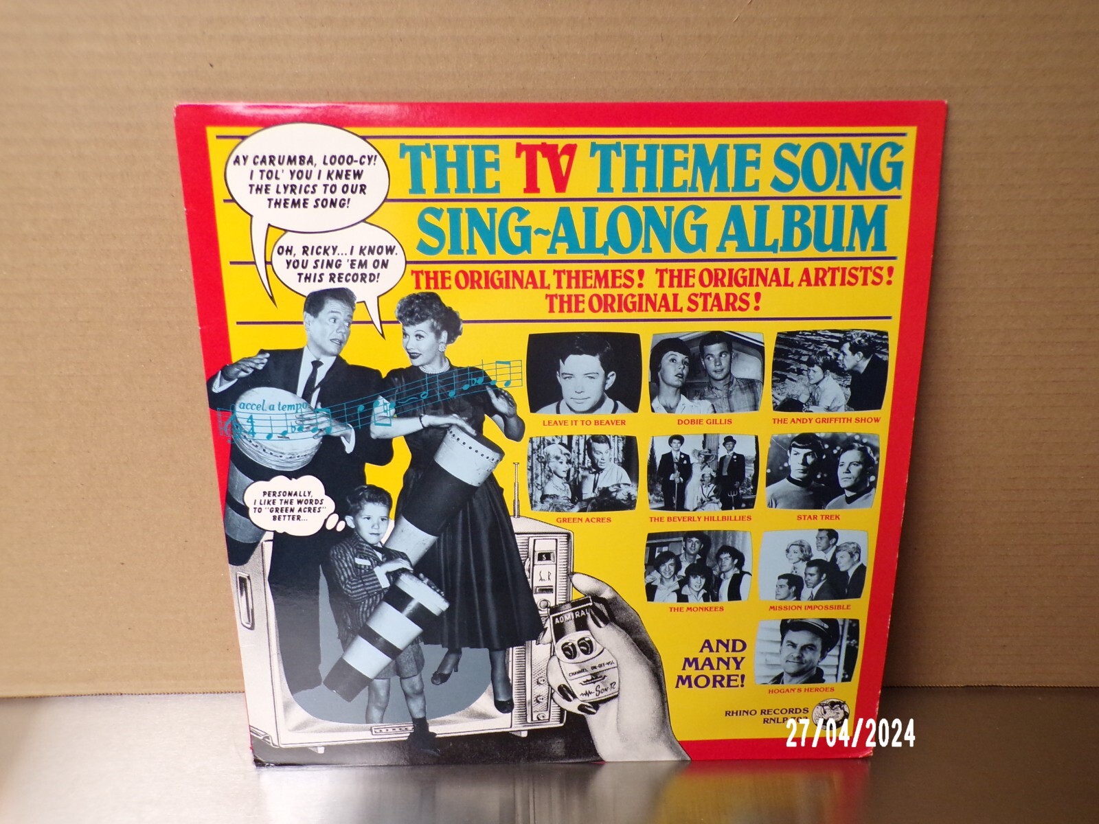 The TV Theme Song Sing-Along Album-Various Artist-1985 LP Rhino RNLP 703 NM