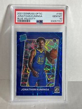 2021 Panini Donruss Optic #190 Jonathan Kuminga Blue Velocity PSA 10 GEM MT RC