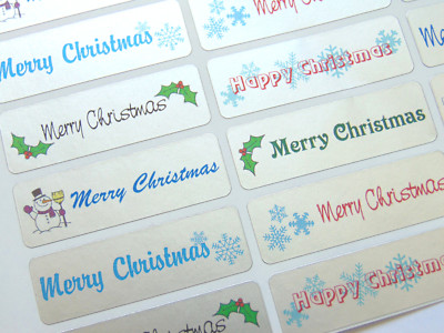 Silber Frohe Weihnachten Gruß Aufkleber, Etiketten für Karten, Umschläge XS4512