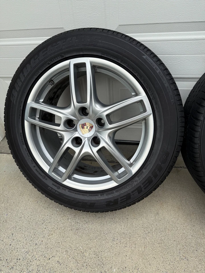 11-18 PORSCHE CAYENNE (958) 19x8.5 ALUMINUM ALLOY 5 DBL SPOKE WHEEL RIM/TIRE SET - Image 3 of 4