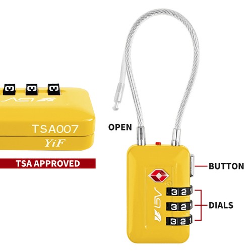 BV TSA Luggage Lock Suitcase Travel Lock Digit Combination Multi-Colors (2 Pack) - Picture 63 of 75