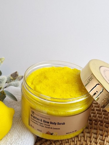 Turmeric Kojic Lemon Body Scrub Skin Brigtening Exfoliating Foamimg Sugar Scrub - Picture 4 of 6