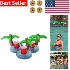 Floating Drink Holder Pool Hot Tub 3 Pack - Unique Palm Island Floats