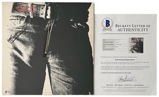 Keith Richards Signed The Rolling Stones Sticky Fingers Vinyl Record Beckett LOA