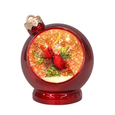 MUMTOP Christmas Snow Globe, Red Cardinals Snow Globe with Musical Battery Op...