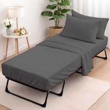 4 Piece Cot Sheets Set 25 x 75, Premium Egyptian Cotton Sheets,  for Narrow