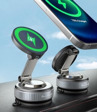 15W Fast Charging Magnetic Car Phone Holder, New Elastic Suction Cup Phone Ho...