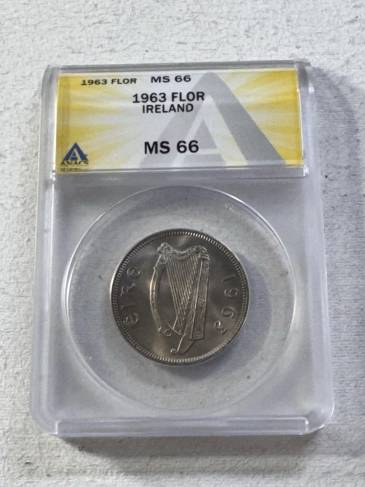 1963 Ireland 1 Florin Graded MS 66 by ANACS - Image 4 of 4