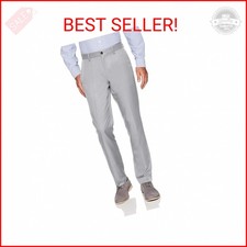 Amazon Essentials Men's Slim-Fit Flat-Front Dress Pant, Light Grey, 34W x 31L