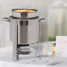 4.23 QT Round Food Chafer Catering Chafing Dish, Stainless Steel Deep Soup Pot