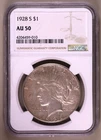 1928-S Peace Dollar NGC AU50 ***RARE ORIGINAL COIN***