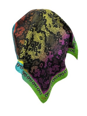 S30# Jimmy Choo Multicolor Silk Scarf 22 Inch Made In Italy