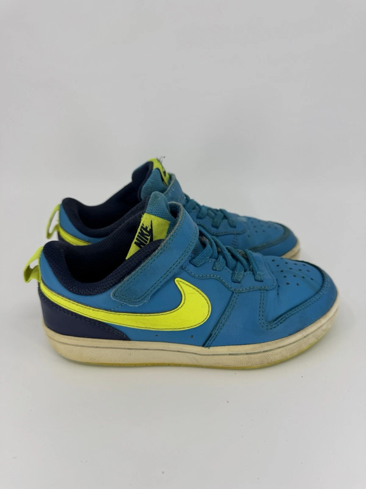 NIKE COURT BOROUGH 2 LOW BT blu giallo fluo scarpe da ginnastica per bambini BQ5451 400 taglia 13C