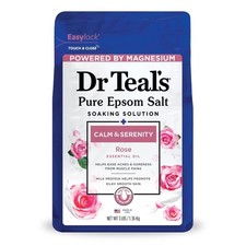 Epsom Salt Magnesium Bath Soak for Relaxation Calm Serenity with Rose Essential