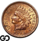 1903 Indian Head Cent Penny, Red, Solid Gem BU++ RD