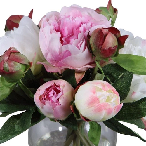 Uttermost Blaire Polyester and Iron Peony Bouquet in Lush Pink/Clear/Cream - Picture 4 of 8