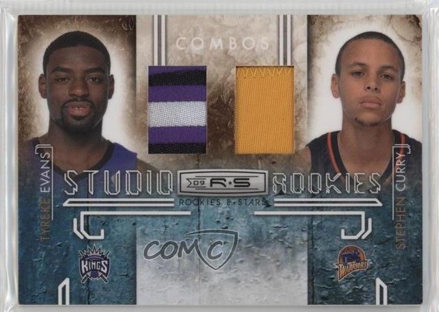 2009 Panini Rookies & Stars Materials Prime 15/50 Stephen Curry Tyreke Evans